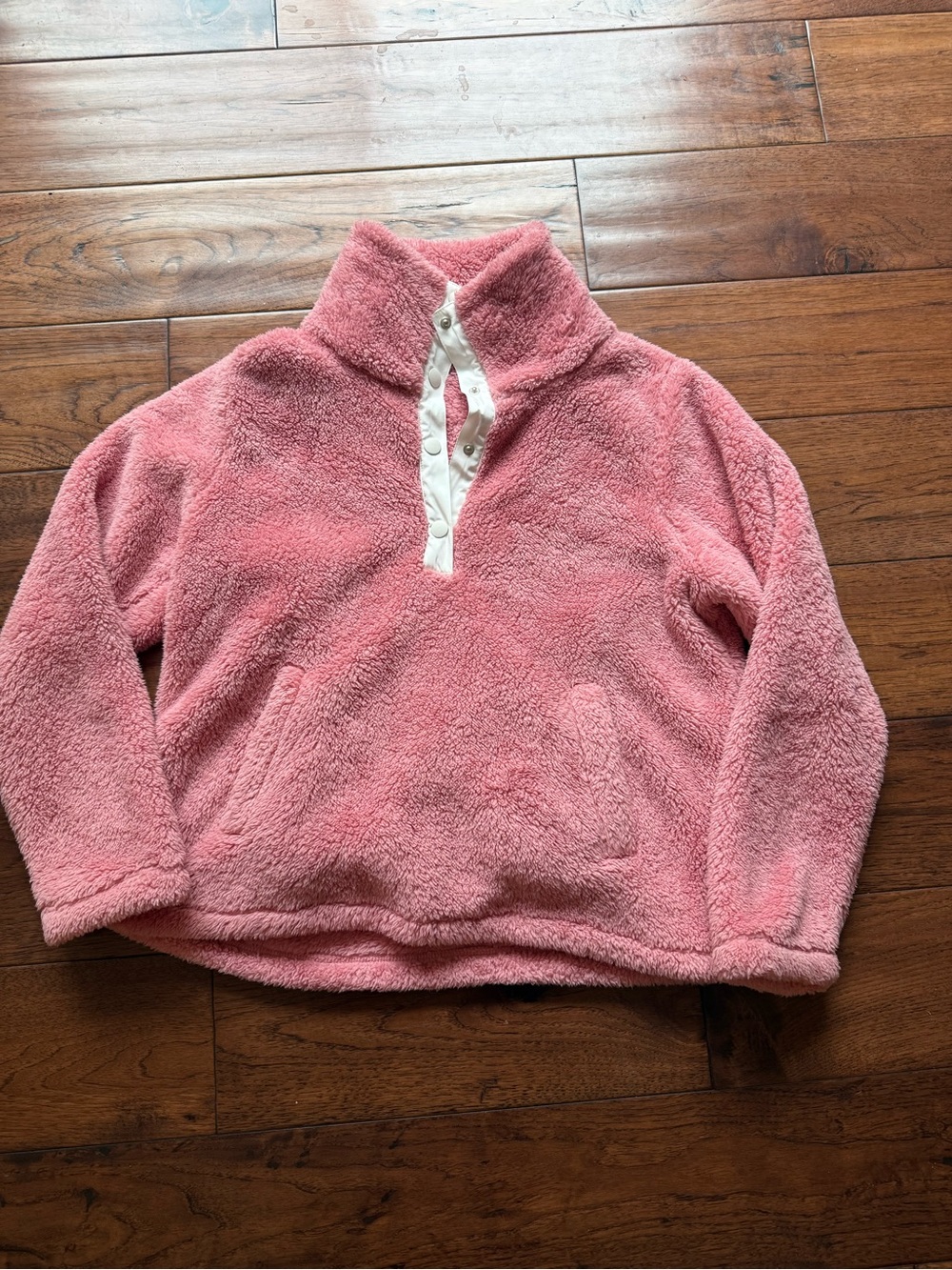 J.Crew Pink Sherpa Fleece Snap Pullover Size M